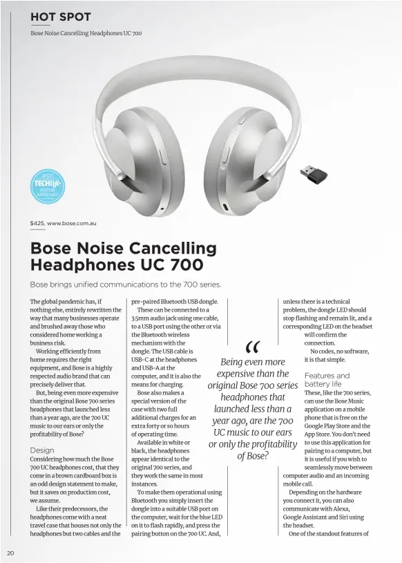  ??  ?? $425, www.bose.com.au