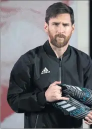  ??  ?? PROMOCIÓN. Leo Messi ayer en Barcelona.