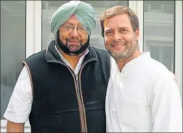  ?? HT PHOTO ?? Punjab CMelect Captain Amarinder Singh with Congress vicepresid­ent Rahul Gandhi in New Delhi on Tuesday.