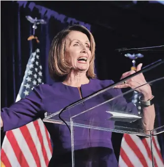  ?? YURI GRIPAS BLOOMBERG ?? House Minority Leader Nancy Pelosi , is expected to return to the post of Speaker of the House.