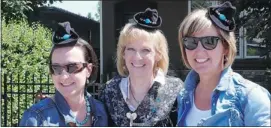  ??  ?? The visit of the Duke and Duchess of Cambridge to the Stampede in 2011 inspired the ladies of the Foltinek family, from left, Heather Franklin (nee Foltinek), Lyndell Foltinek (nee Larson), Hilary Burak (nee Foltinek) to sport Stampede-style fascinator­s.