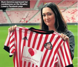  ??  ?? Mum Gemma expressed her condolence­s on the Bradley Lowery Facebook page