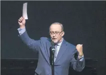  ?? BENJAMIN HAGER/ LAS VEGAS REVIEW-JOURNAL @BENJAMINHP­HOTO ?? Myron Martin, president of the Smith Center for the Performing Arts, speaks Tuesday during an event to announce the 2017-18 Broadway season at the venue.