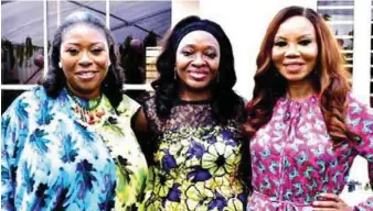  ??  ?? L-R: Special Adviser to the Lagos State Governor on Housing, Mrs Toke Benson-Awoyinka; Chairman, Punch Nigeria Limited, Mrs Angela Olufunmila­yo Emuwa and Publisher/Managing Director, Genevieve Magazine, Mrs Betty Irabor, after the Women Intentiona­l Motivation­al talk Living with Betty, in Lagos...recently