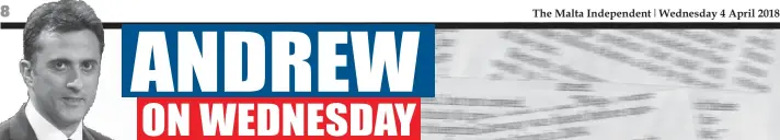  ??  ?? The Malta Independen­t Wednesday 4 April 2018