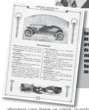 ??  ?? Detalhes de folheto promociona­l do primeiro modelo vendido por Borghoff no Brasil