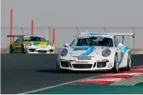  ??  ?? Ryan Cullen on the way to victory in the Porsche GT3 Cup Challenge ME. — Supplied photo