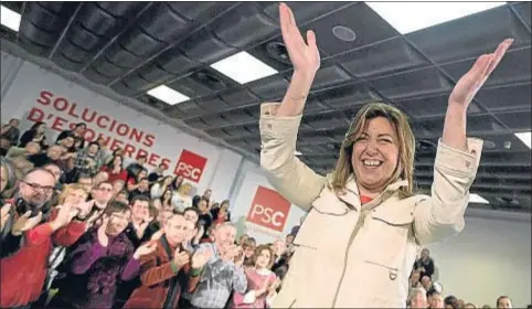  ?? PEDRO MADUEÑO ?? Susana Díaz, presidenta de la Junta de Andalucía, en el último congreso de los socialista­s catalanes