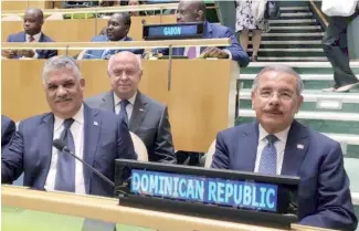  ?? DICOM ?? El presidente Danilo Medina y el canciller Miguel Vargas en Naciones Unidas.