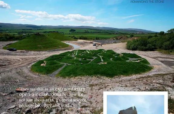  ??  ?? Top: Big bang theory – Crawick Multiverse in the making. Right: Local craftsmen had a hand in creating this impressive landscape art.