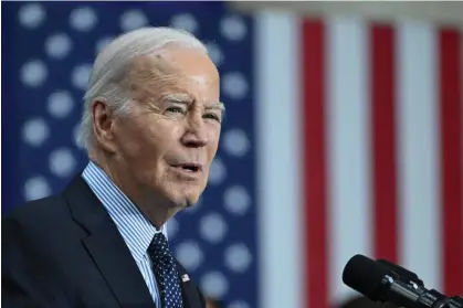  ?? Photograph: Andrew Caballero-Reynolds/AFP/Getty Images ?? Joe Biden speaks in Washington DC on Tuesday.