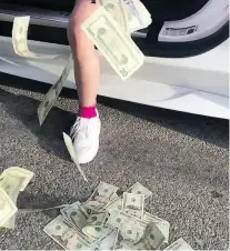  ?? PHOTOS: INSTAGRAM.COM/LILTAY ?? Lil Tay, as the minor is known on social media, often brags about apparent wealth. She has 155,000 subscriber­s on YouTube.