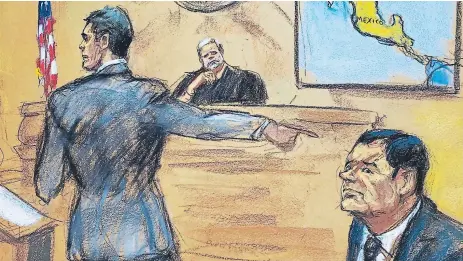  ?? EFE ?? BANQUILLO. El juicio contra Joaquín “El Chapo” Guzmán comenzó el martes 13 de noviembre en Brooklyn, Nueva York.