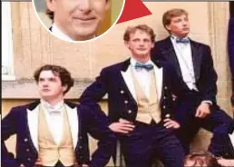  ??  ?? Infamous: Eton’s Bullingdon Club members in 1993, with Luke Bridgeman, circled, and, inset, as he is today