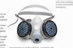  ??  ?? Organic vapor respirator­s should be worn when working in a small, unventilat­ed workspaces.