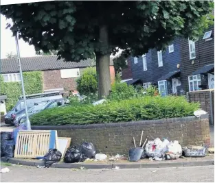  ?? IMAGE: GEMMA WOOD ?? Rubbish, garden waste and larger items such as mattresses are being dumped in Maple Close in Yeading