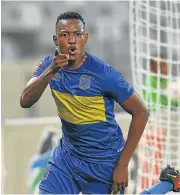  ?? /Ashley Vlotman/Gallo Images ?? Coping: Cape Town City’s Letsie Koapeng celebrates his goal against Highlands Park.