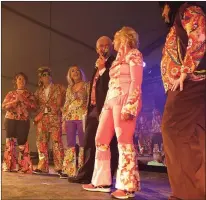  ??  ?? The O’Sullivan family as Earth Wind and Fire chatting with host Danny Buckley after their performanc­e.