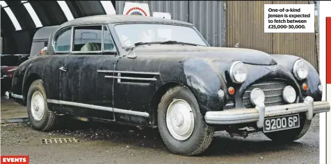  ??  ?? One-of-a-kind Jensen is expected to fetch between £25,000-30,000.