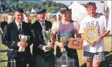  ??  ?? Robert Currie’s visit to Arran in 1992 where he presented trophies at the Brodick Highland Games.