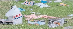  ?? Pictures: Kris Miller. ?? Rubbish left strewn around Broughty Castle after people descended on the area over the bank holiday weekend.