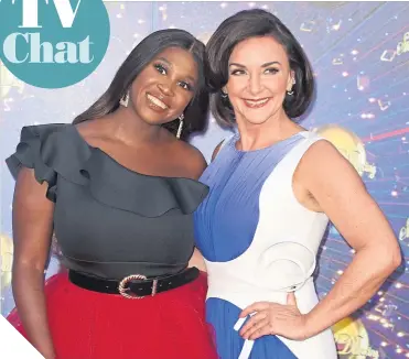  ??  ?? ● Motsi Mabuse joins fellow judge Shirley Ballas on the red carpet at Strictly launch