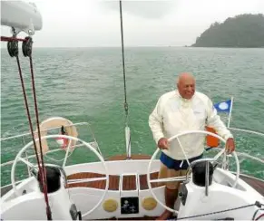  ??  ?? Sailing adventures, owned by brian Pozzey (pic) chartered baby tonga to give customers – both beginners and old hands – an interestin­g sailing experience at the rmSIr.