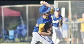  ?? KYLE FRANKO — TRENTONIAN PHOTO ?? Sunnybrae pitcher Frankie Mazzella delives to the plate against Nottingham during a District 12 game on Saturday.