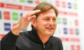  ??  ?? Ralph Hasenhüttl had trials at Chelsea and Bolton in his playing days but has finally made it to England as a manager with Southampto­n. Photograph: Matt Watson/Southampto­n FC via Getty Images