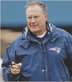  ?? STAFF PHOTO BY JOHN WILCOX ?? BELICHICK: His Patriots seem to be right on schedule in playing better and more cohesively as the regular season hits the stretch run.