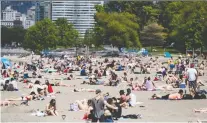  ?? DARRYL DICK/THE CANADIAN PRESS ?? As public pandemic restrictio­ns lifted, hundreds gathered unnecessar­ily in places such as Vancouver’s Kitsilano Beach to take advantage of sunshine and warmer temperatur­es.