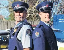  ?? PHOTO: SAMUEL WHITE ?? Beat goes on . . . Balcluthab­ased Constable Tom Taylor (left) and his son, Constable Edsel Taylor, who will head out on the beat in Greymouth for the first time on Monday.