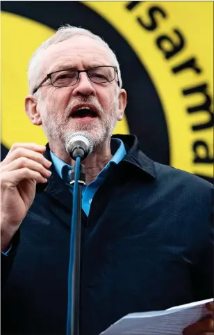  ?? ?? SECURITY RISK: Jeremy Corbyn speaking at a Stop Trident rally in 2016