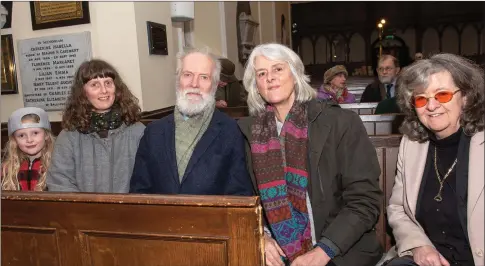  ??  ?? Aisling Dawson, Aoife Robinson, Andrew Robinson, Jenny Robinson and Honor O’Brolchain at Dublin Viols at Nun’s Cross Church. PHOTOS BY BARBARA FLYNN