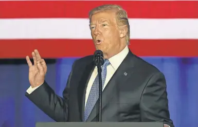  ?? INDIANAPOL­IS STAR VIA USA TODAY NETWORK ?? President Trump lays out his tax changes in a speech Wednesday in Indianapol­is.