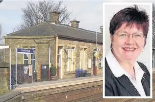 ??  ?? ●●Coun Janet Emsley (inset) has slammed transport bosses over ‘overcrowde­d’ stations at Littleboro­ugh and Smithy Bridge