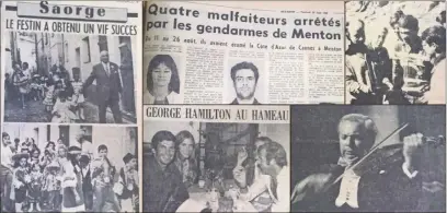  ?? (Repros N-M/Archives municipale­s de Menton) ?? Dans les éditions de Nice-Matin d’il y a cinquante ans.