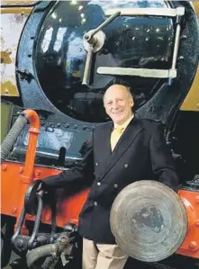  ??  ?? ALL CHANGE: Main picture, Berwick Kaler at home in York and, above, preparing for The Railway Children at the National Railway Museum.