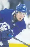  ?? ERNEST DOROSZUK/POSTMEDIA NETWORK ?? Auston Matthews skates during a Toronto Maple Leafs practice at the MasterCard Centre in Toronto earlier this week.