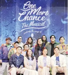  ?? ?? PETA’s Popoys and Bashas will tell their love story to the music of Ben&Ben. Photo shows the band's members with the lead cast at the presscon.