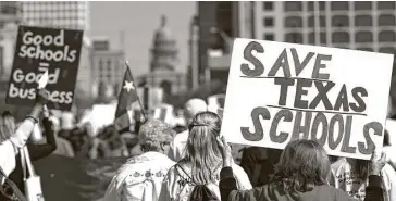  ?? Associated Press ?? More funding for education is not on the agenda for next month’s special session. School districts across the state, meantime, are having to do some hard reckoning with smaller budgets and for many, larger demands.