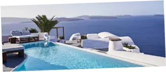  ?? ?? Sheer bliss: Santorini and, inset above, the Katikies hotel