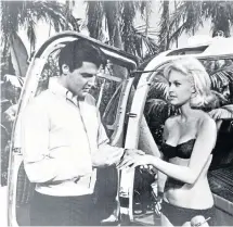 ??  ?? Suzanna Leigh with Elvis Presley in Paradise, Hawaiian Style and (right) in 1965