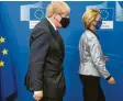  ?? Foto: dpa ?? Boris Johnson und Ursula von der Leyen stritten hart über den Brexit.