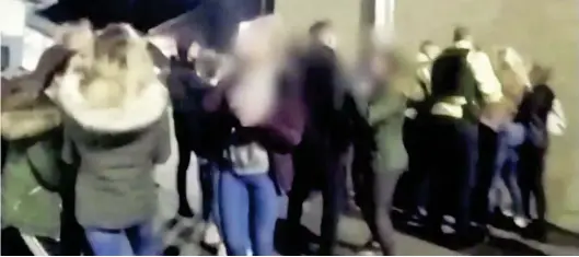  ??  ?? Flashpoint: Youths, some as young as ten, attacked police who were responding to a call to help a drunk teenage girl