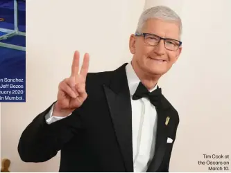  ?? ?? Tim Cook at the Oscars on March 10.