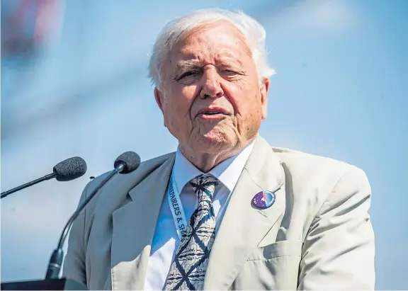  ?? Picture: PA. ?? After resisting for many years, naturalist Sir David Attenborou­gh has finally spoken out on the realities of climate change.