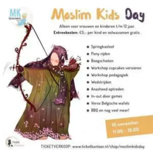  ?? FOTO RR ?? De affiche voor de ‘Moslim Kids Day’.