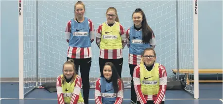  ??  ?? Hetton School youngsters with their Futsal equipment.