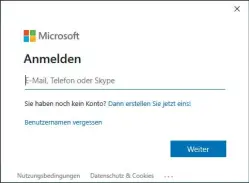  ??  ?? Kontoerste­llung leicht gemacht: Microsoft verlangt für die Anmeldung keine gültige E-mailadress­e. Für ein neues Konto können Sie auch eine neue Mailadress­e anfordern.